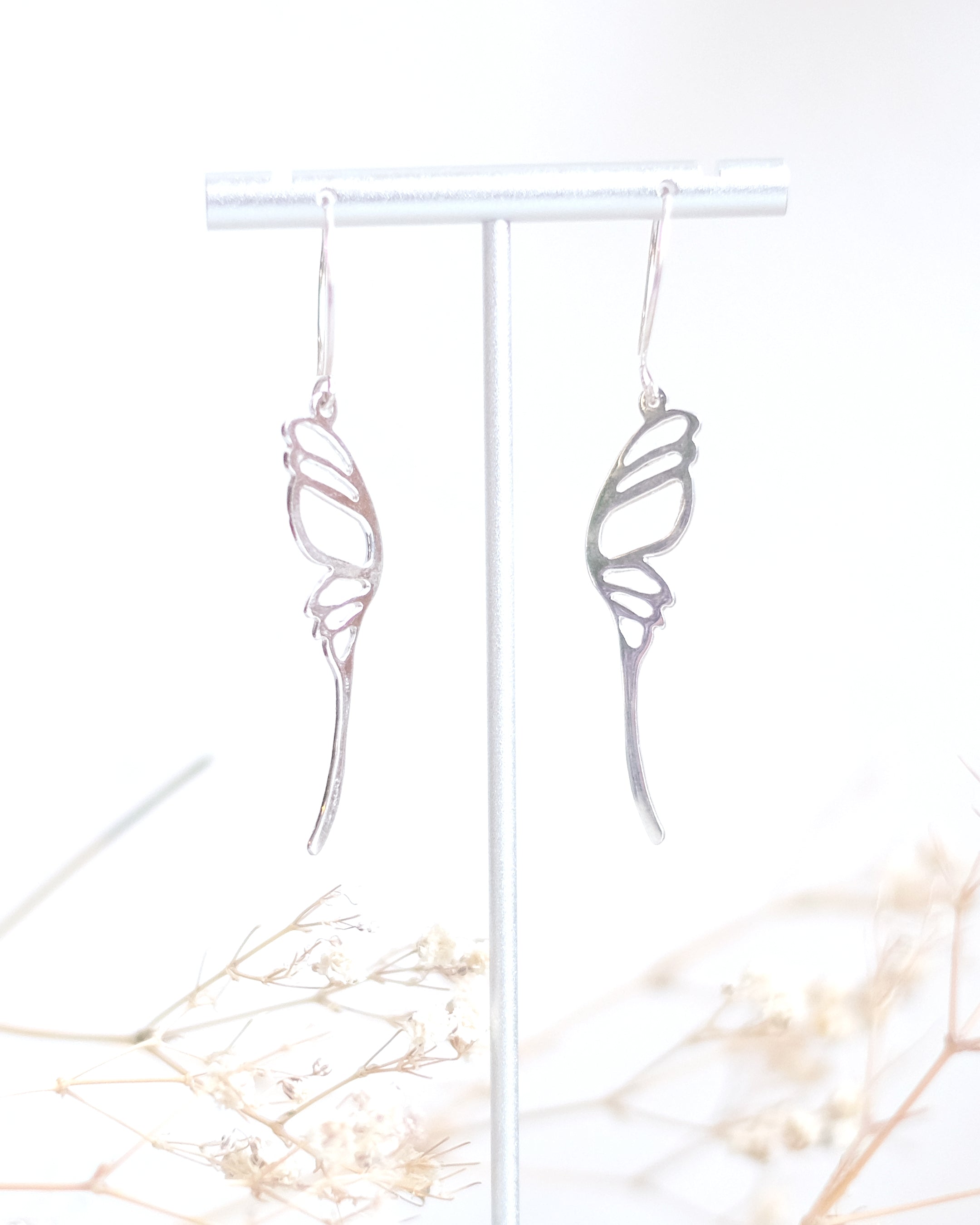 Ailes de papillon - Boucles d'oreilles en argent sterling