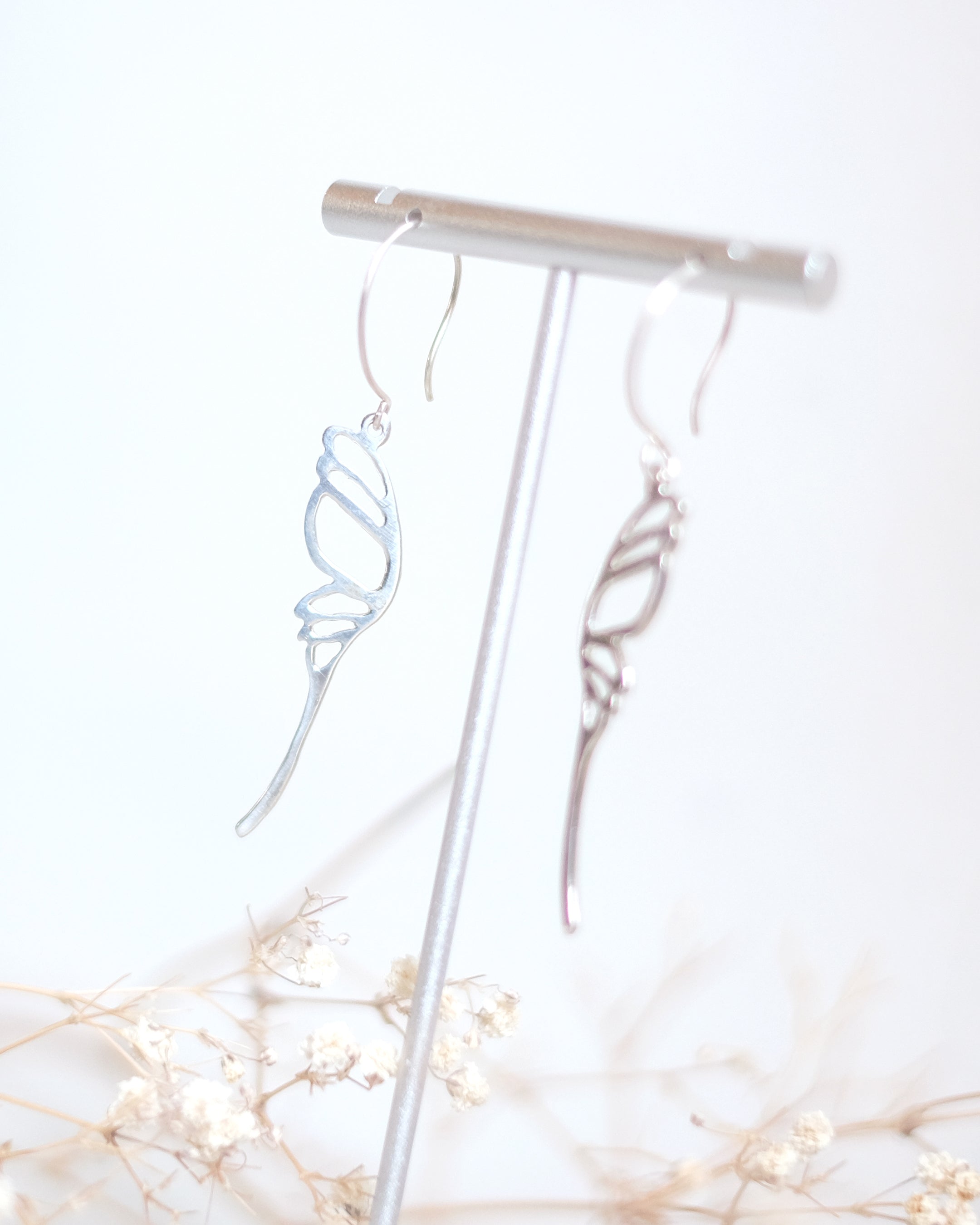 Ailes de papillon - Boucles d'oreilles en argent sterling