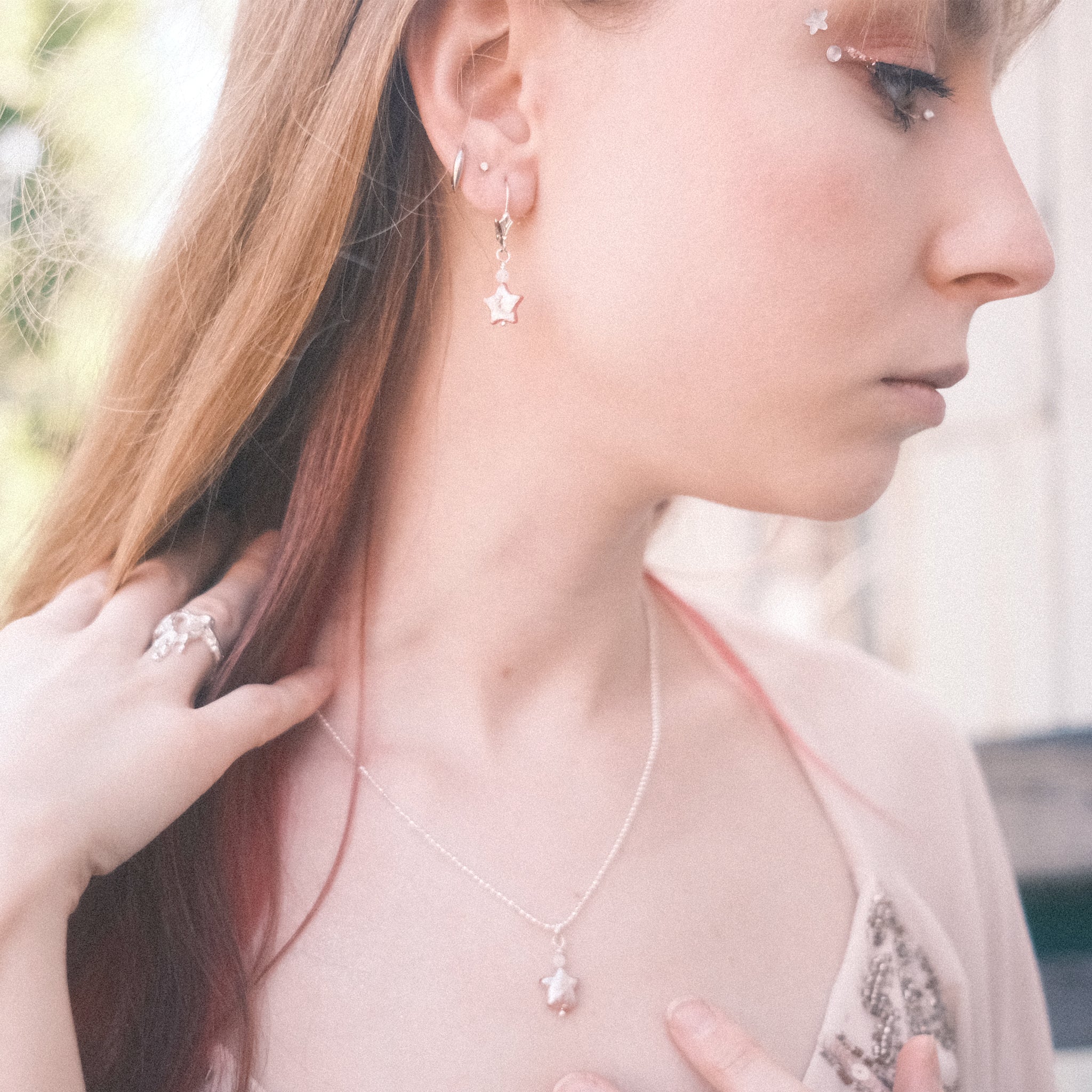 Boucles d'oreilles Perles Étoilées en argent sterling