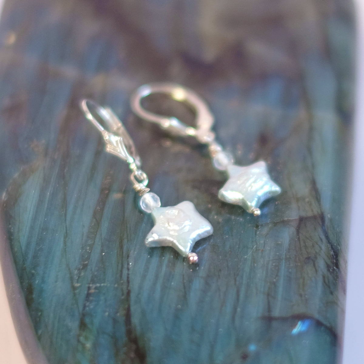 Boucles d'oreilles Perles Étoilées en argent sterling