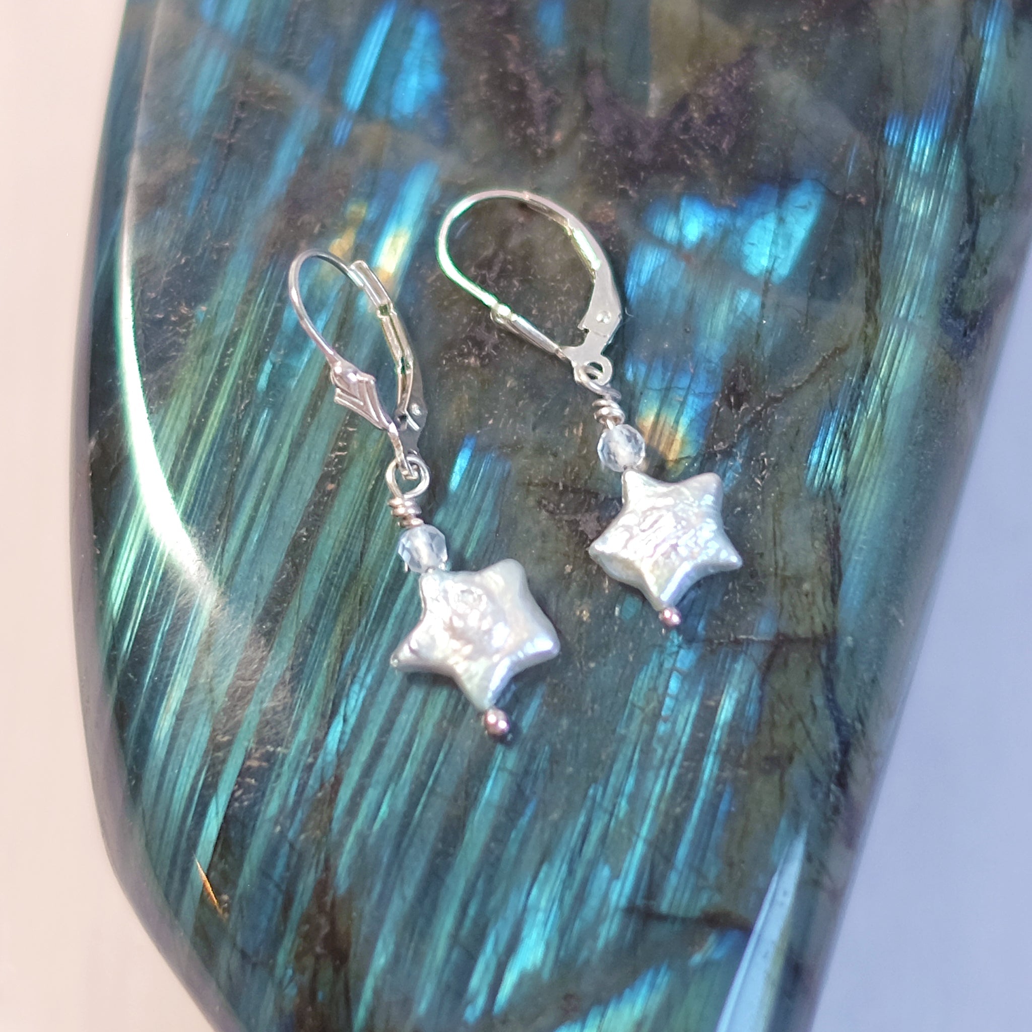 Boucles d'oreilles Perles Étoilées en argent sterling