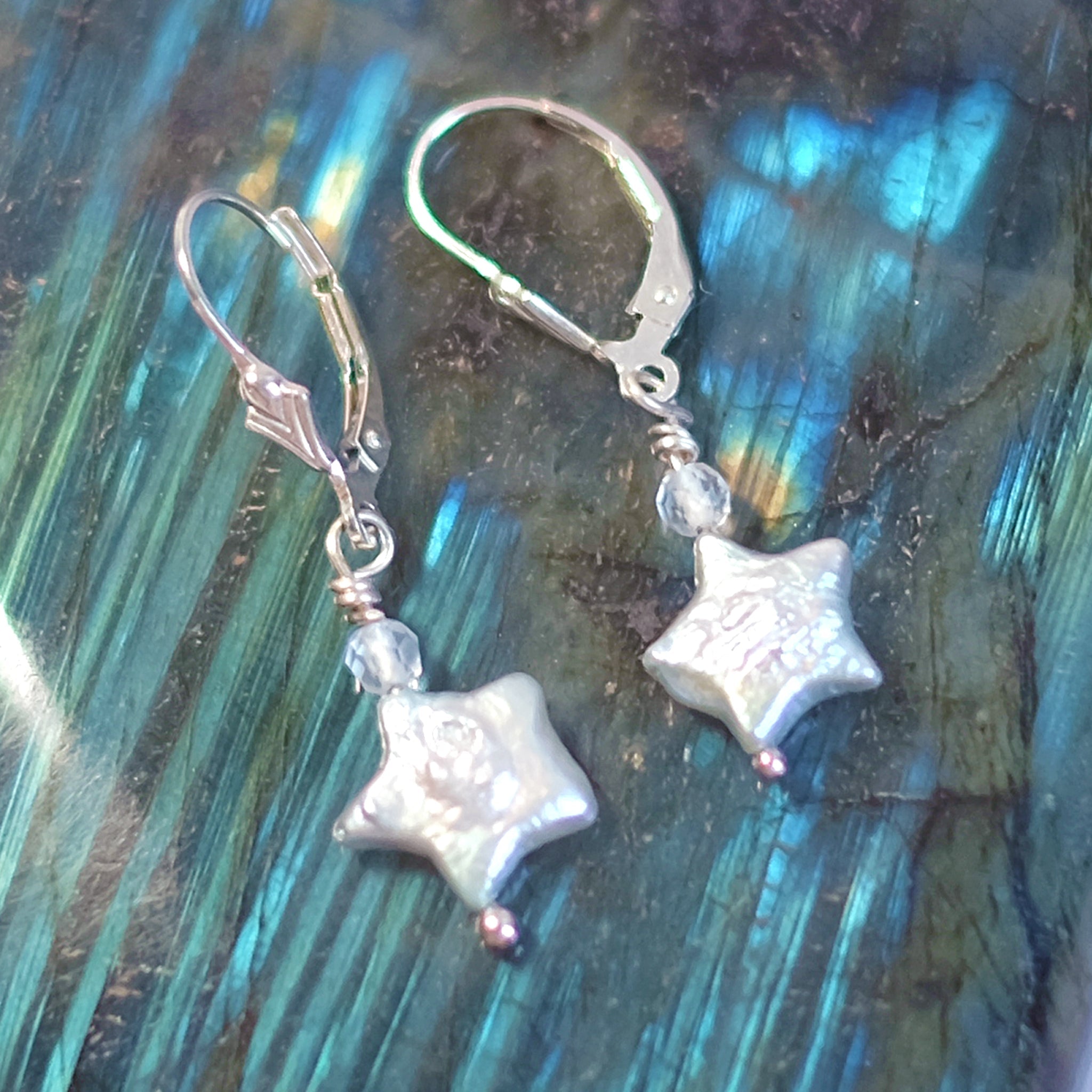 Boucles d'oreilles Perles Étoilées en argent sterling