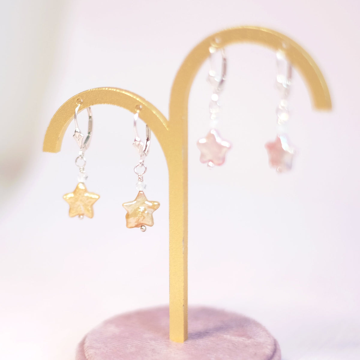 Boucles d'oreilles Perles Étoilées en argent sterling