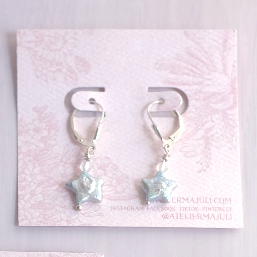 Boucles d'oreilles Perles Étoilées en argent sterling