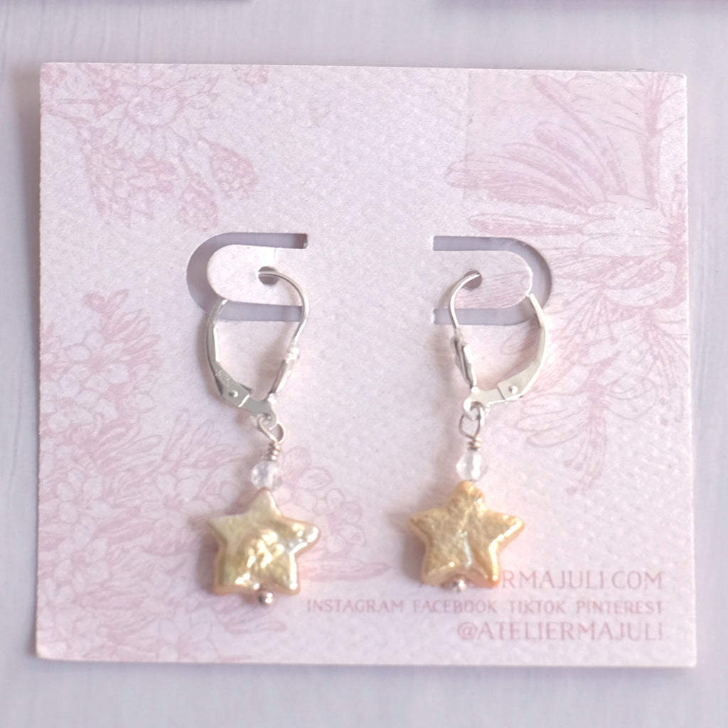 Boucles d'oreilles Perles Étoilées en argent sterling