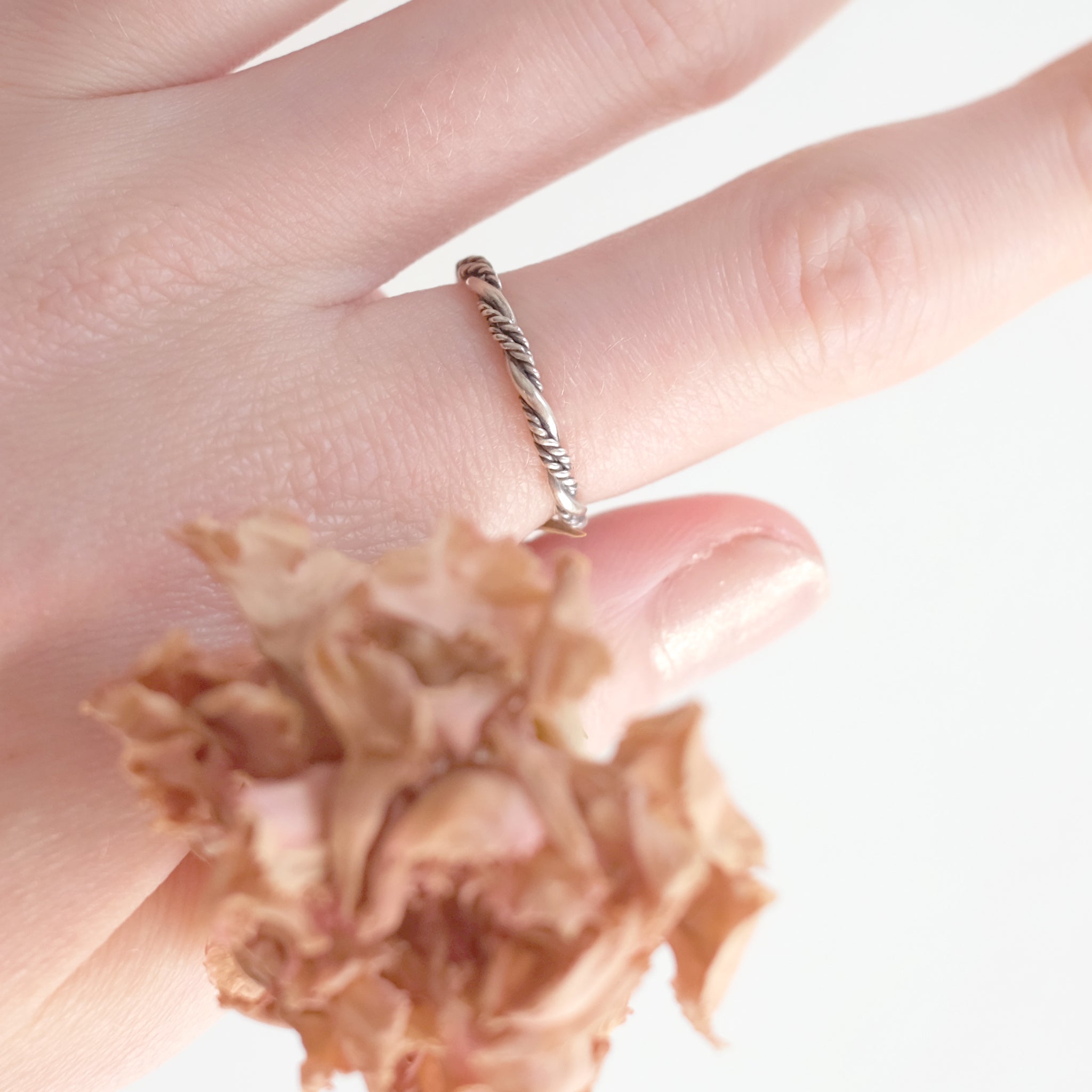 Bague Corde Tressée – Argent Sterling
