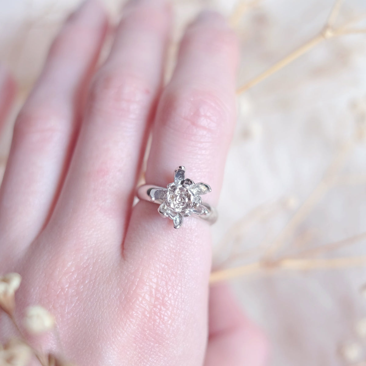 Chrysanthème - bague en argent sterling