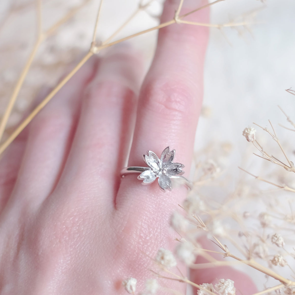 Sakura - bague en argent sterling