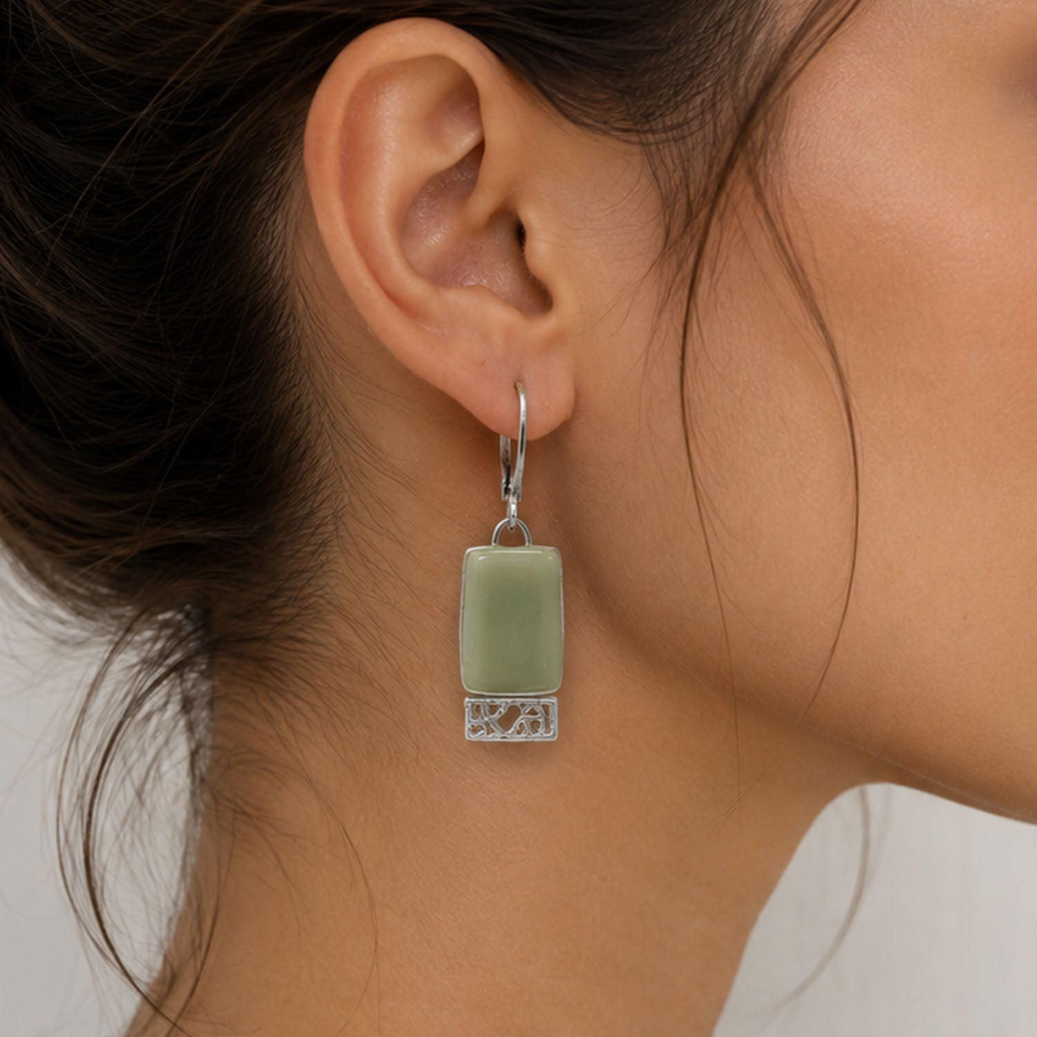 Boucles d'oreilles en verre opaque