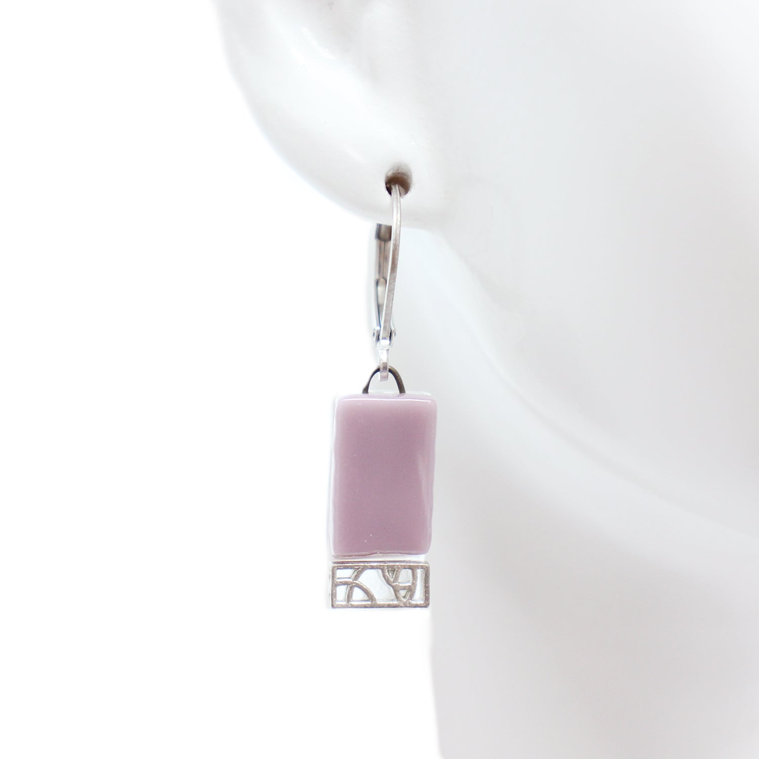 Boucles d'oreilles en verre opaque