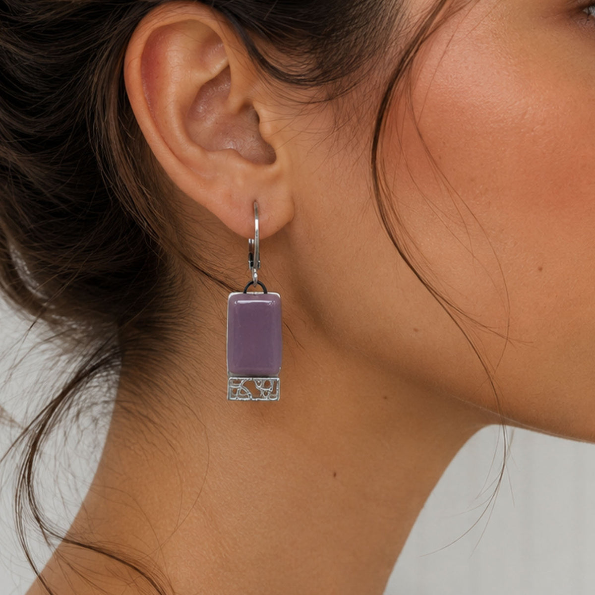 Boucles d'oreilles en verre opaque