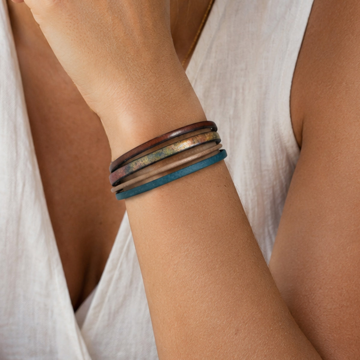 Green marbled bracelet