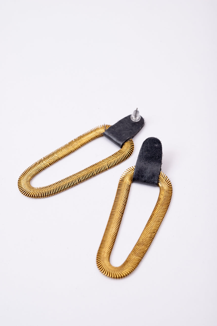 9e AVENUE boucles d'oreilles en cuir et laiton