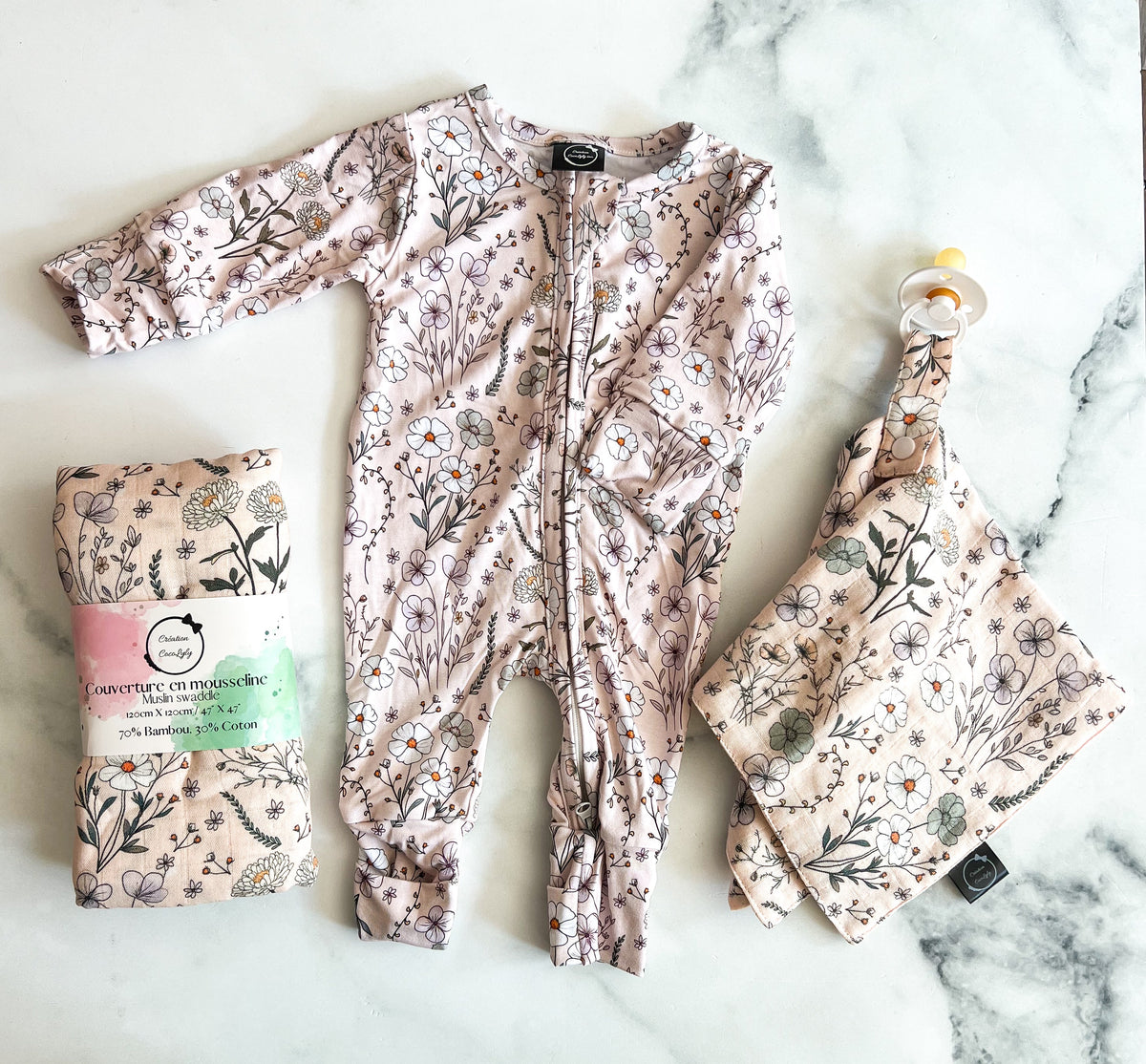Pyjama evolutif en bambou - floral