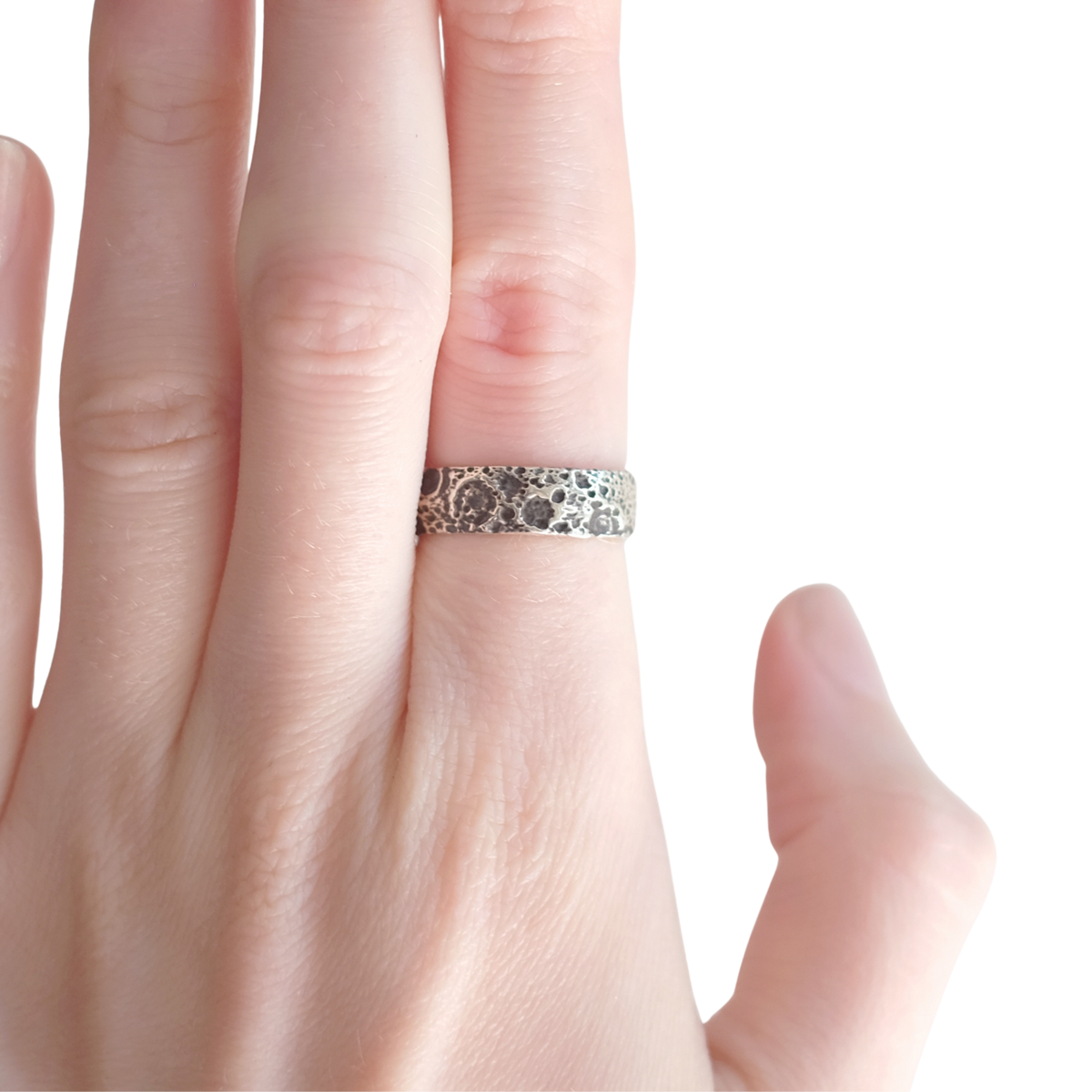 Bague Cratère de Lune – Argent Sterling