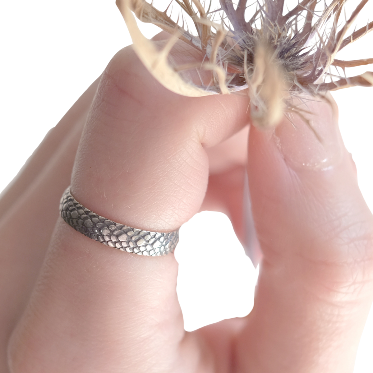 Bague Écailles de Dragon – Argent Sterling