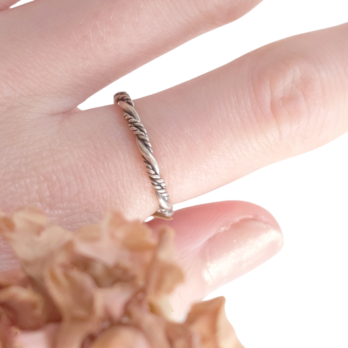 Bague Corde Tressée – Argent Sterling