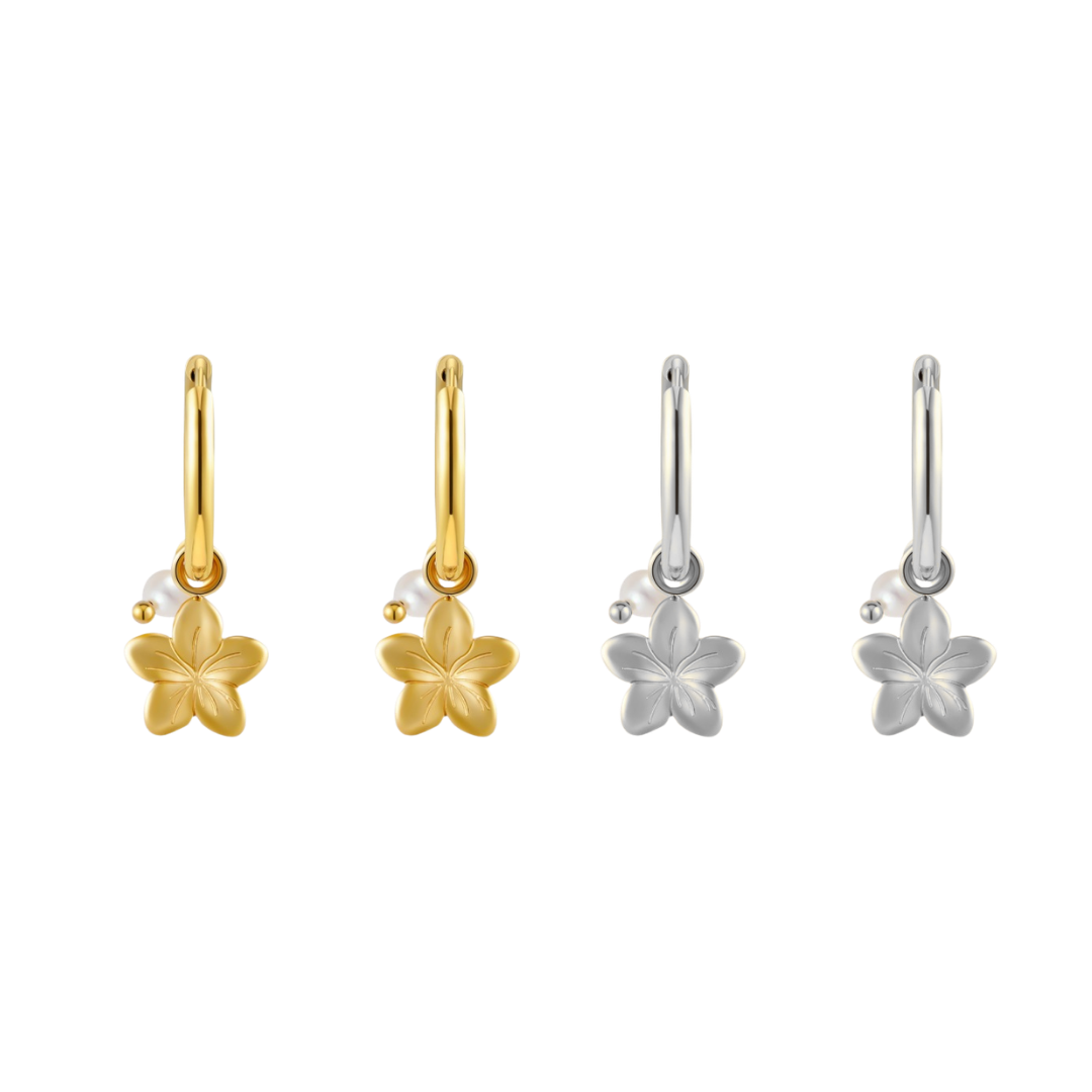 Boucles d'oreilles Hibiscus - shell