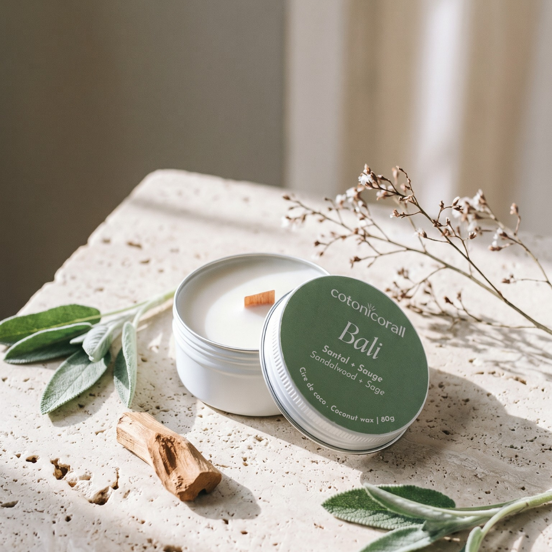 Bali Travel Candle | Sandalwood + Sage