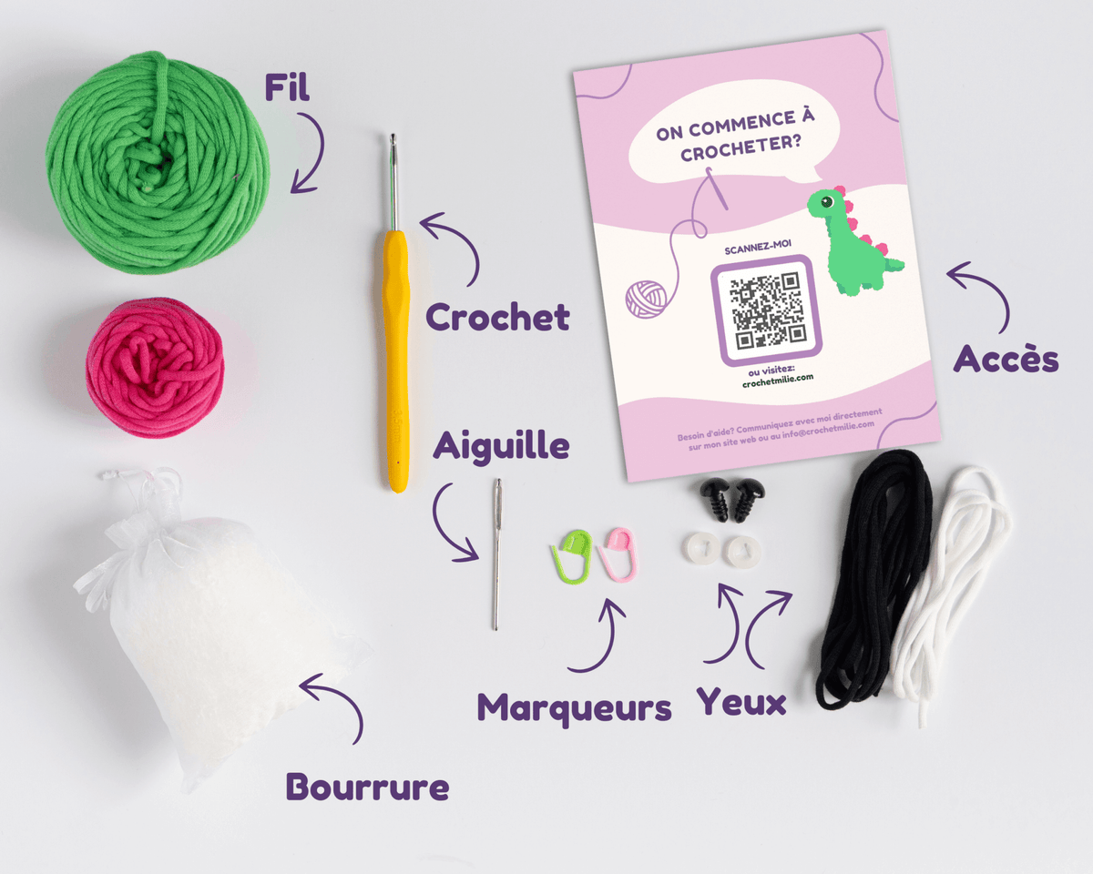 Kit de crochet - Dino Bronto