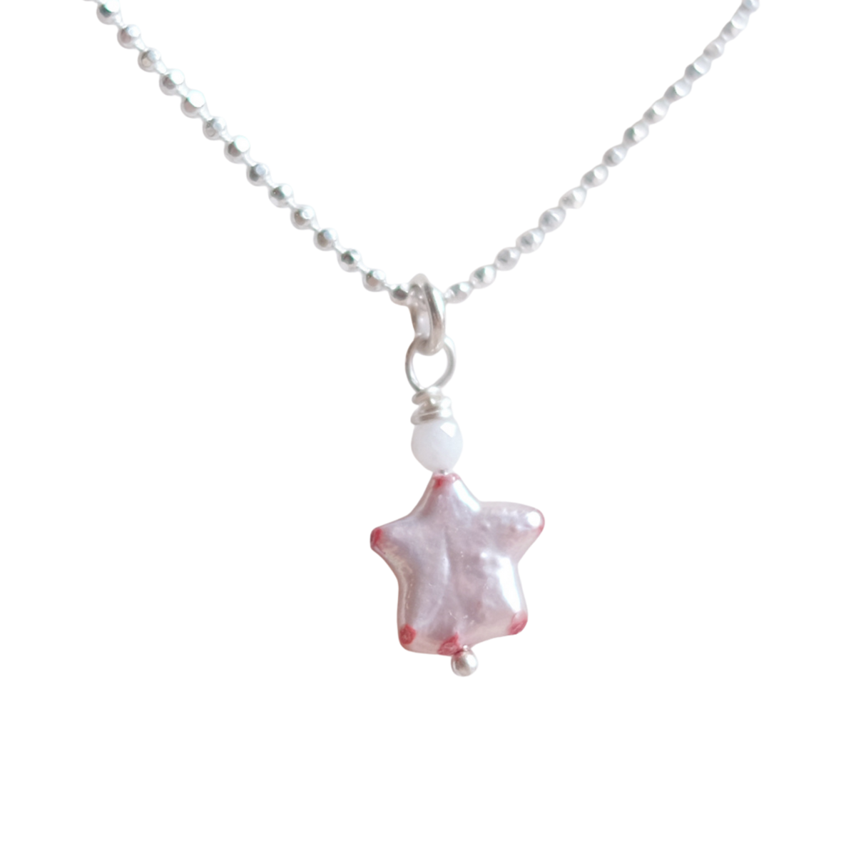 Collier étoile de nacre, version rose