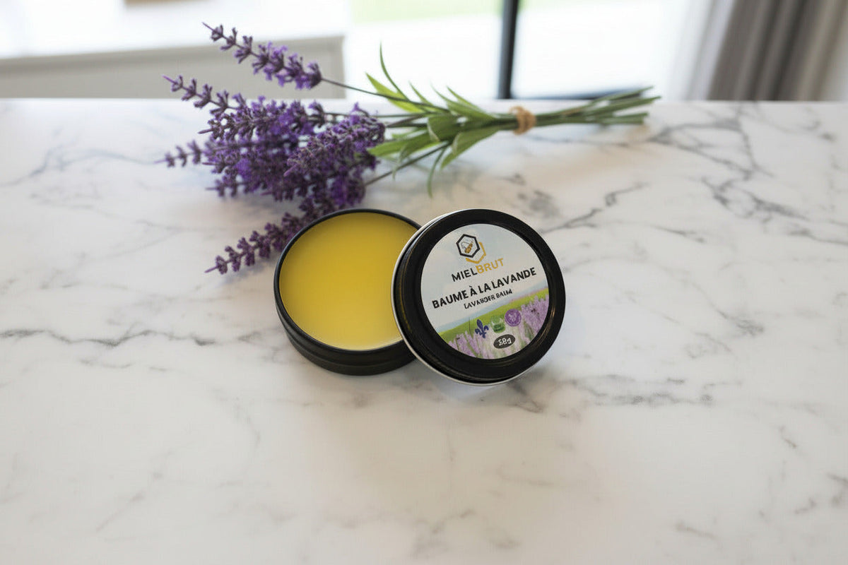 Baume à la cire d'abeille et à la lavande – Soulagement apaisant pour les peaux et les lèvres sèches