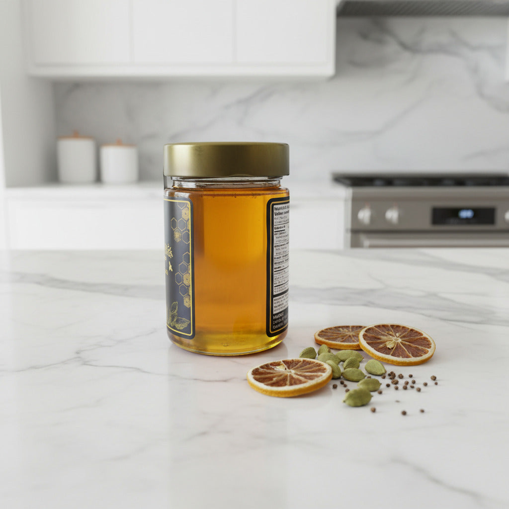 Miel au citron et à la cardamome