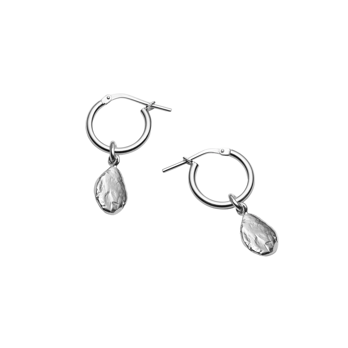 Thérèse - Anneaux en argent sterling boucles d’oreilles avec breloque amovible