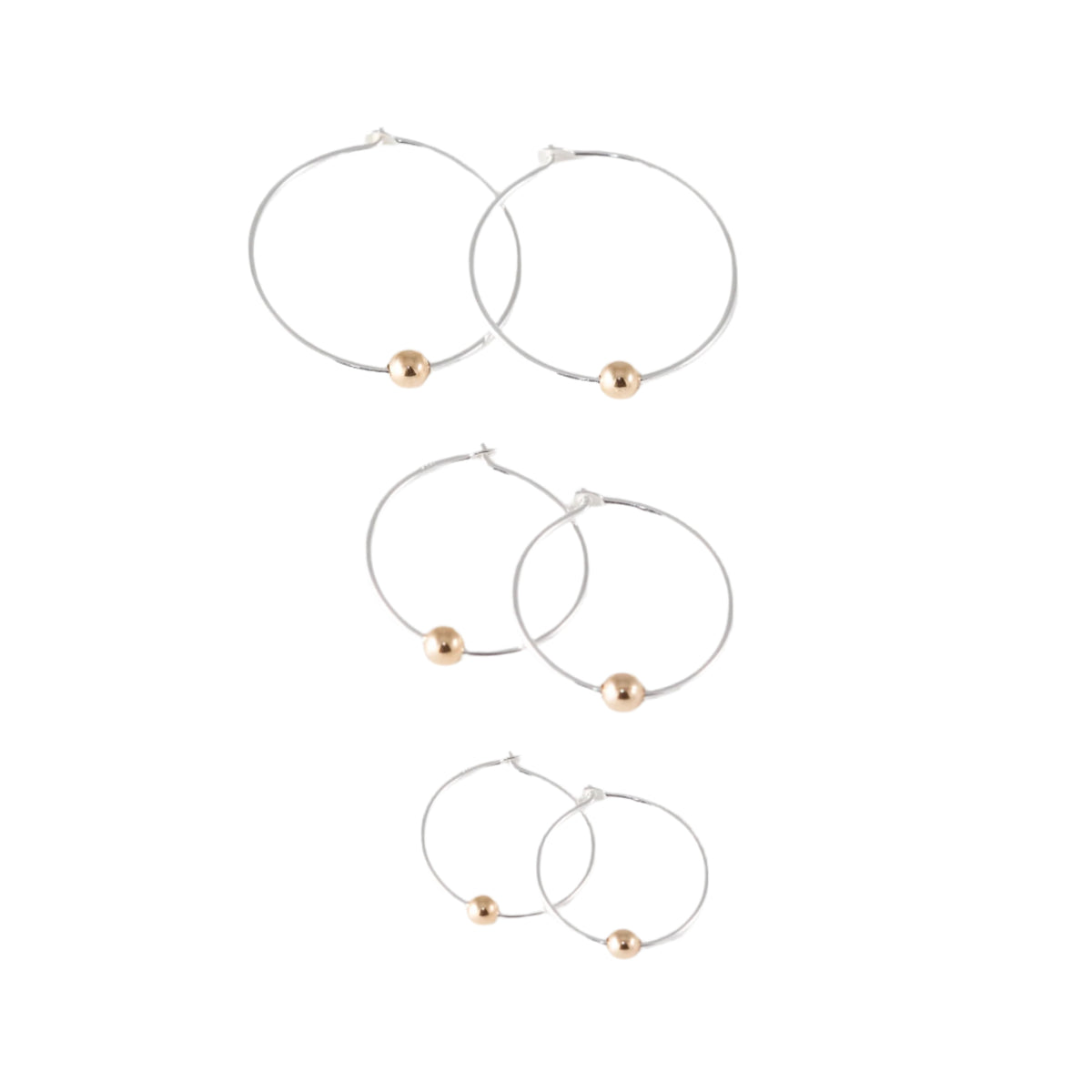 Boucles d'oreilles anneaux dormeuses 16mm – Argent – Petit