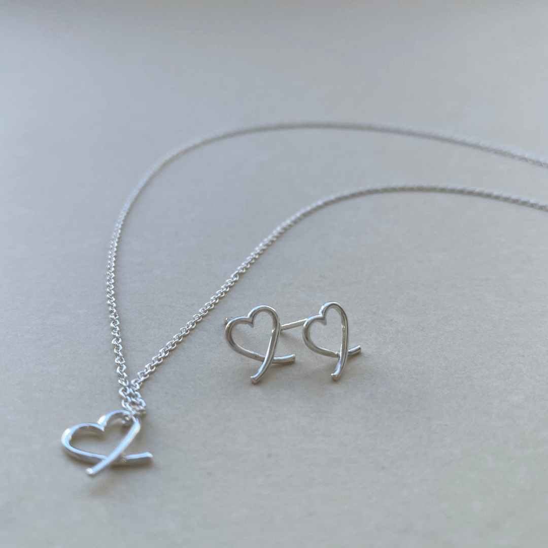 Boucles d'oreilles Cœur Croisé - Argent Sterling