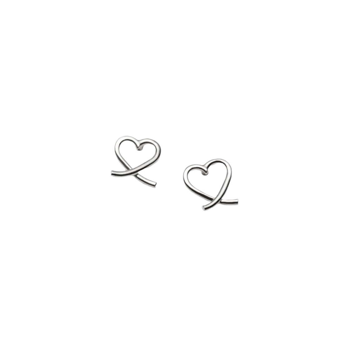 Boucles d'oreilles Cœur Croisé - Argent Sterling