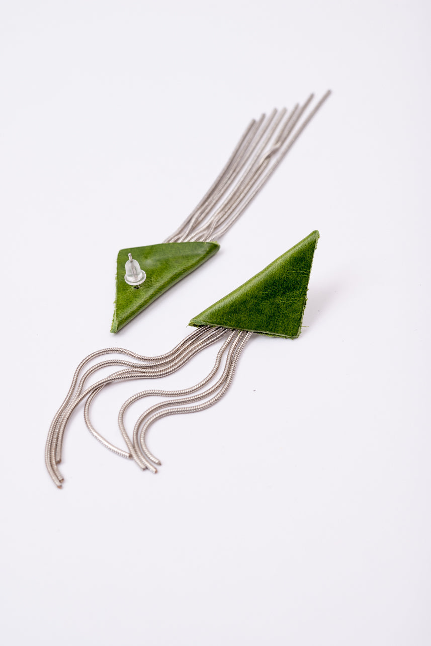 Boucles d'oreilles triangle en cuir modèle KANDINSKY