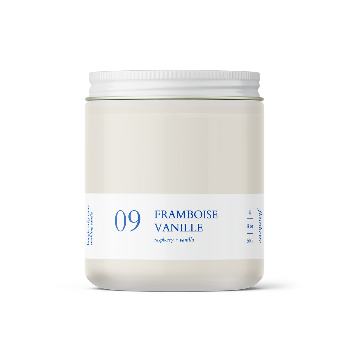 Bougie crépitante - Framboise + Vanille