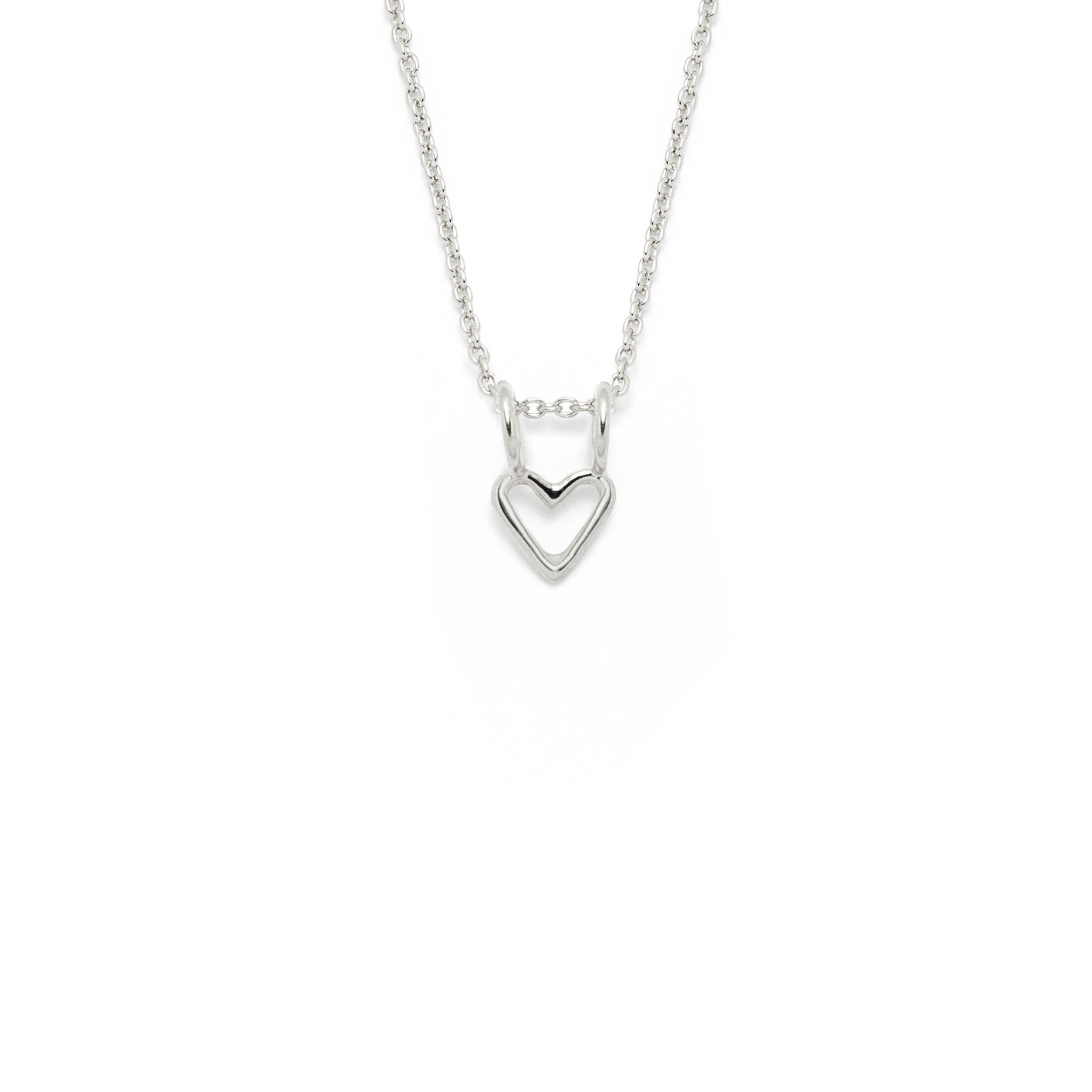 Collier avec breloque en forme de coeur - Pendentif coeur argent sterling ou or