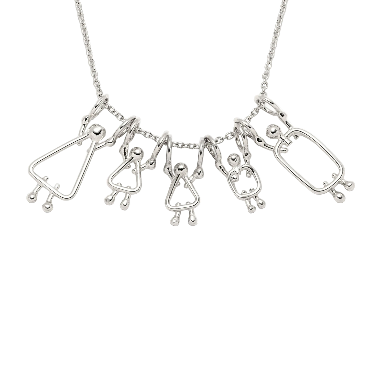 Collier maman, 2 filles, garçon et papa
