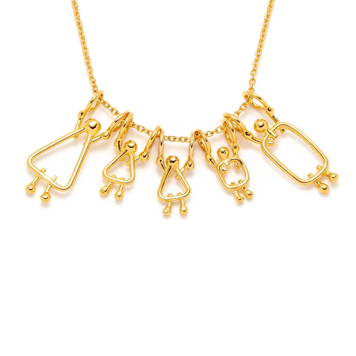Collier maman, 2 filles, garçon et papa
