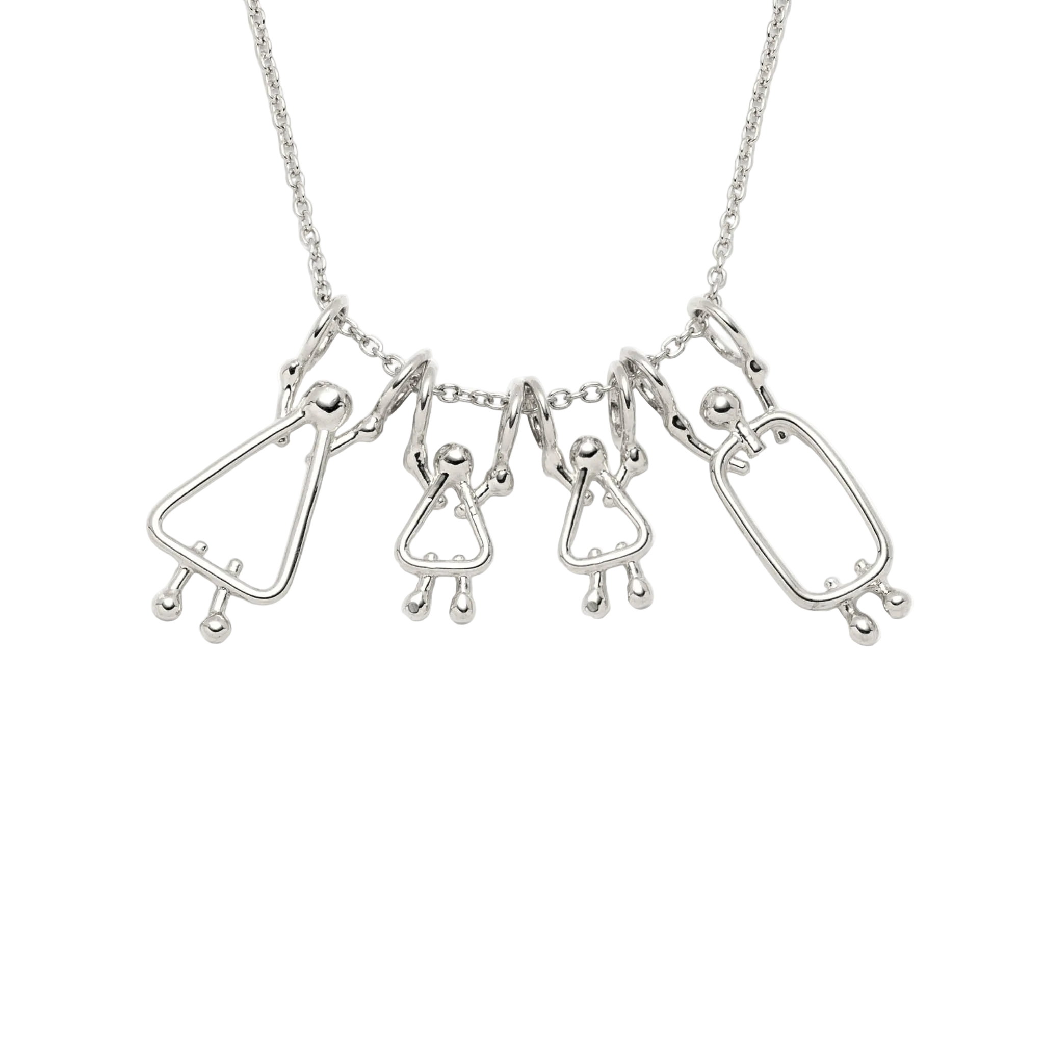 Gift for moms of 2 girls - Sterling silver necklace