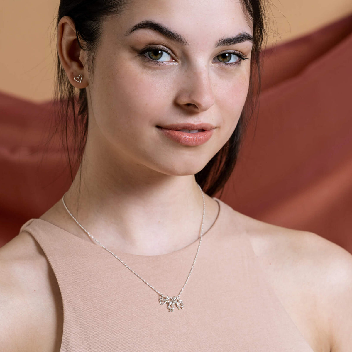 Collier fille, cœur et chat