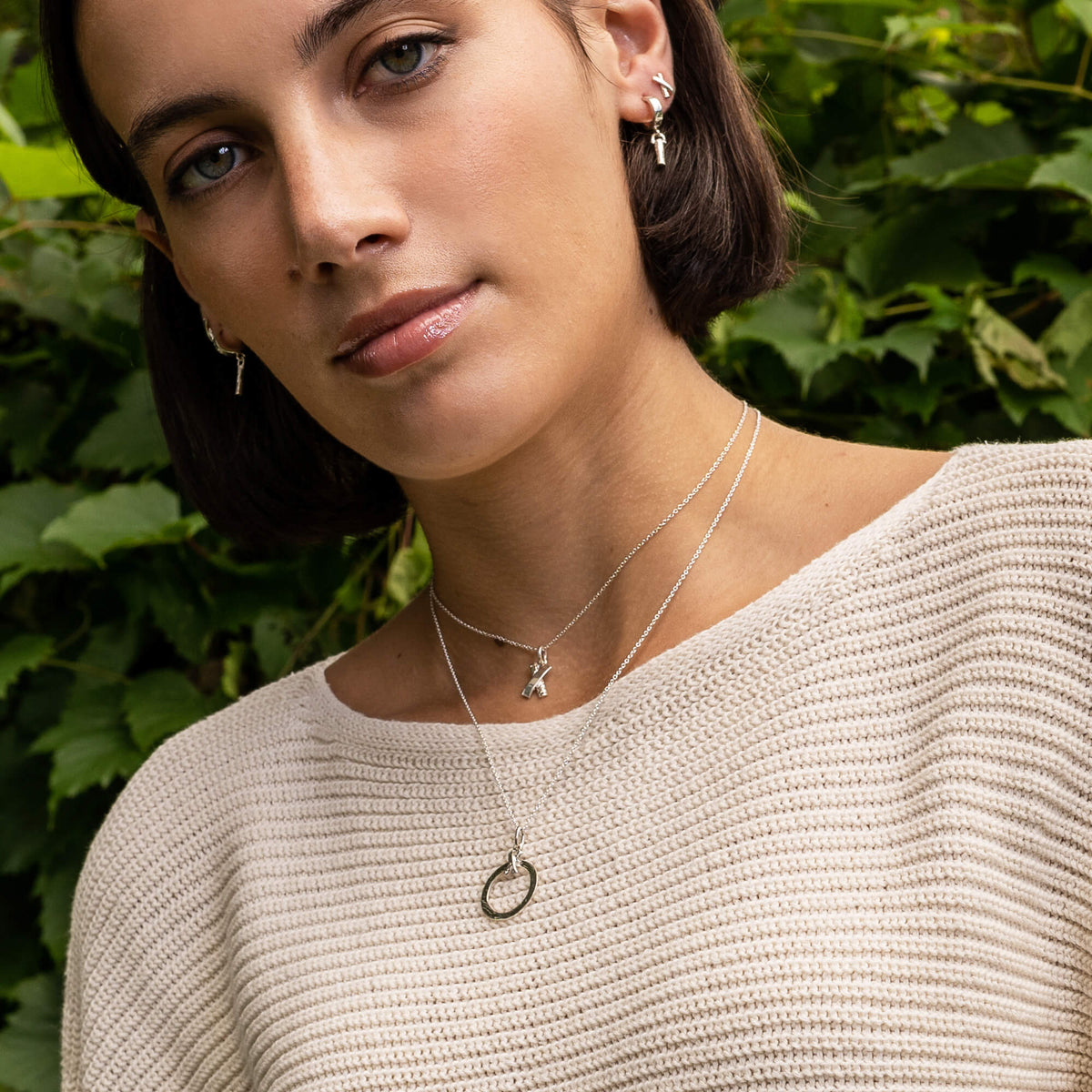 Empathique - Necklace with circular sterling silver pendant