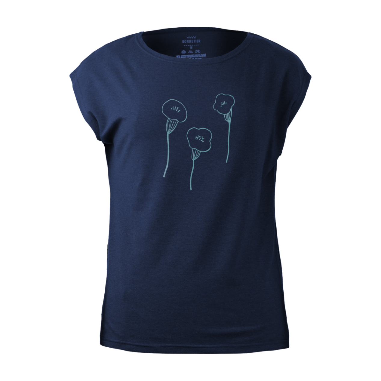T-Shirt Femme Marine - Trois Coquelicots - BONNETIER