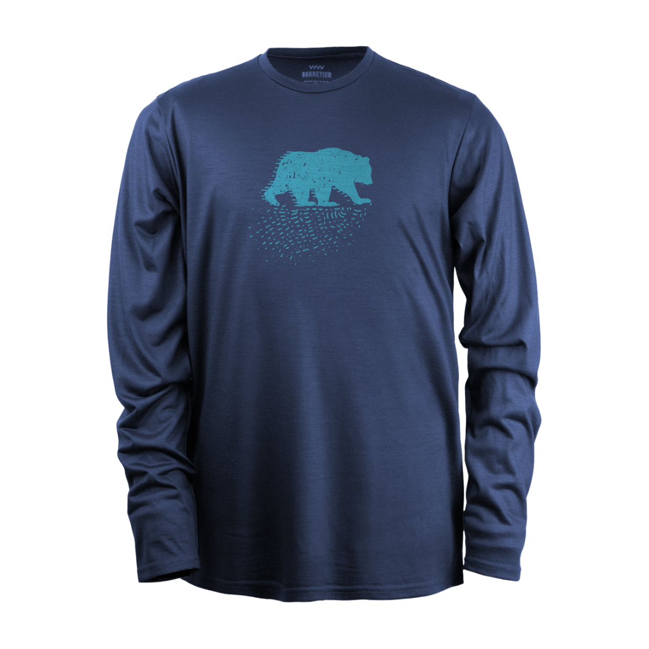 Manches Longues Mérinos Homme Techcrew Marine - Ours - BONNETIER
