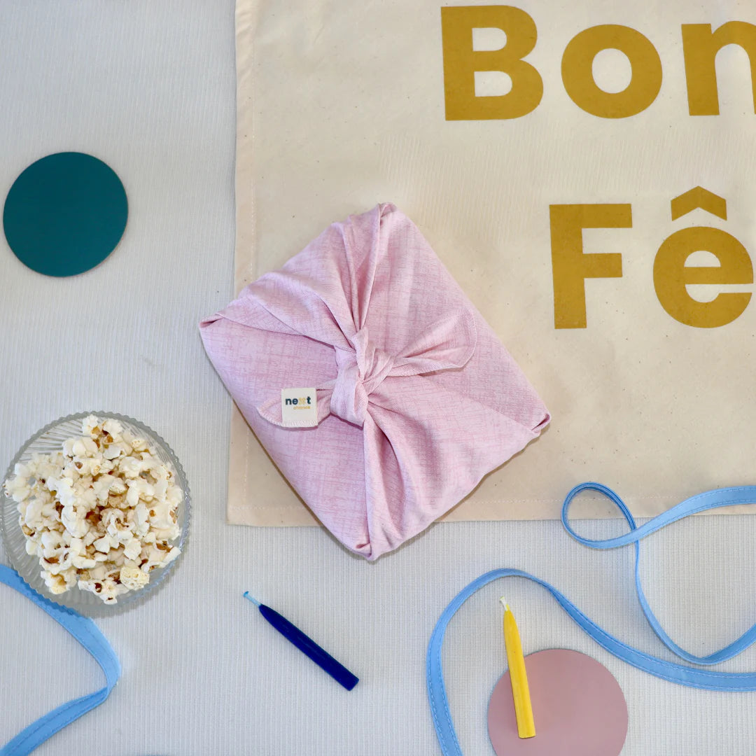 Emballage réutilisable Furoshiki - Rose pâle