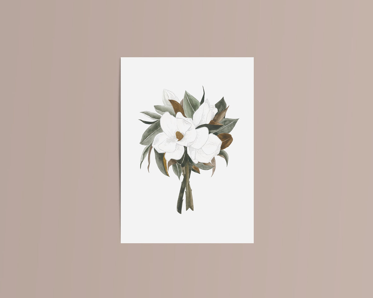 Aquarelle imprimée - bouquet de fleurs