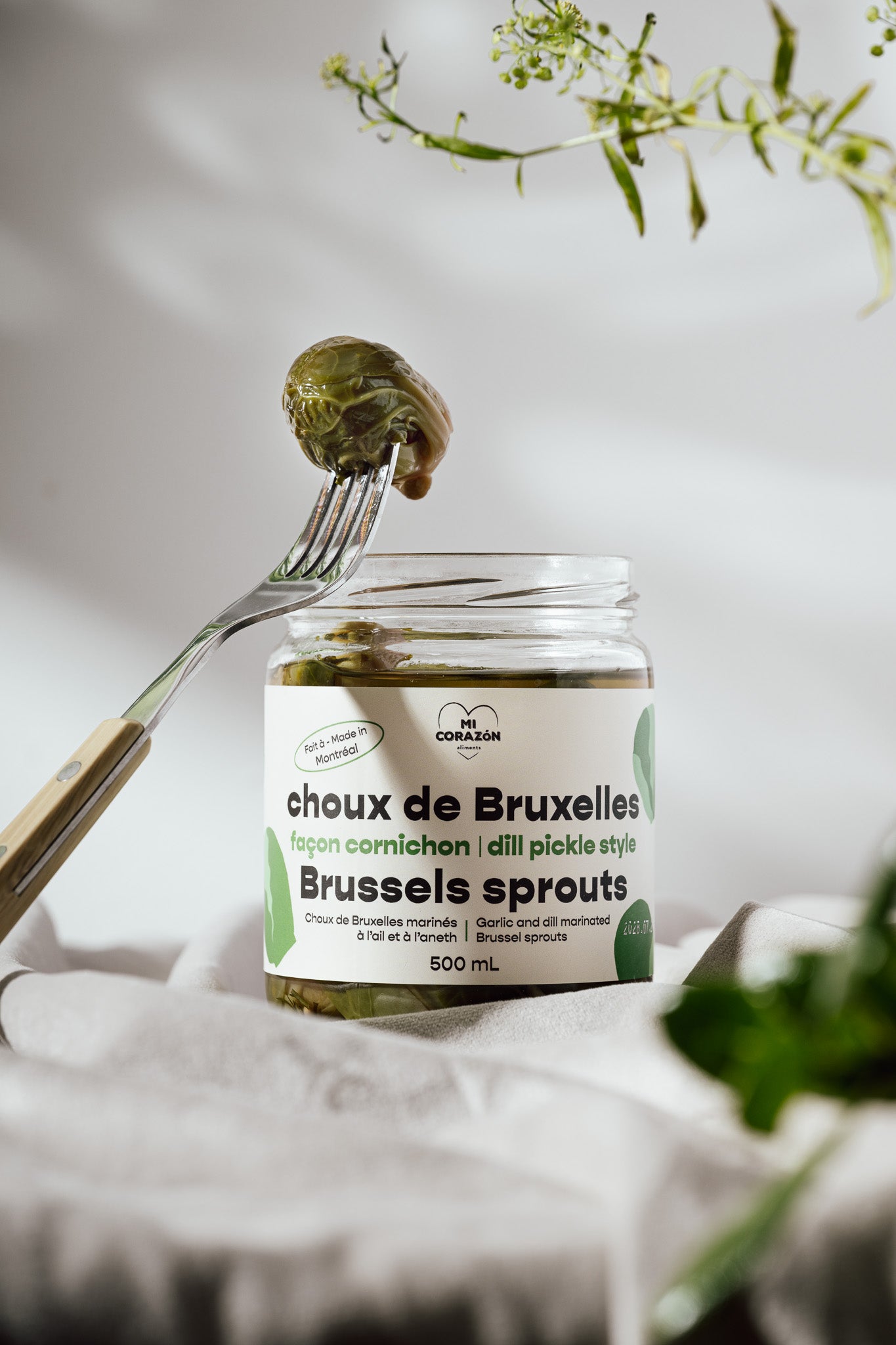 Choux de Bruxelles marinés façon cornichon