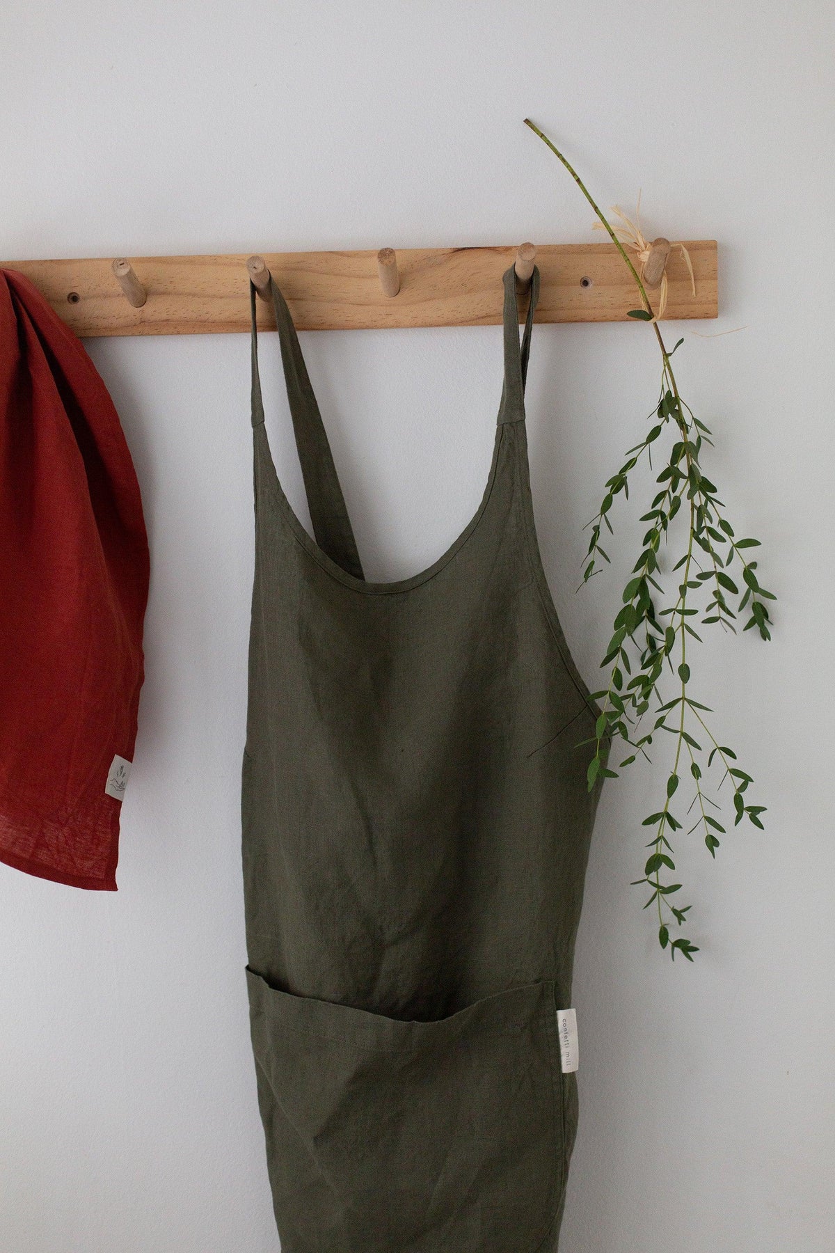 Linen Apron - Forest green