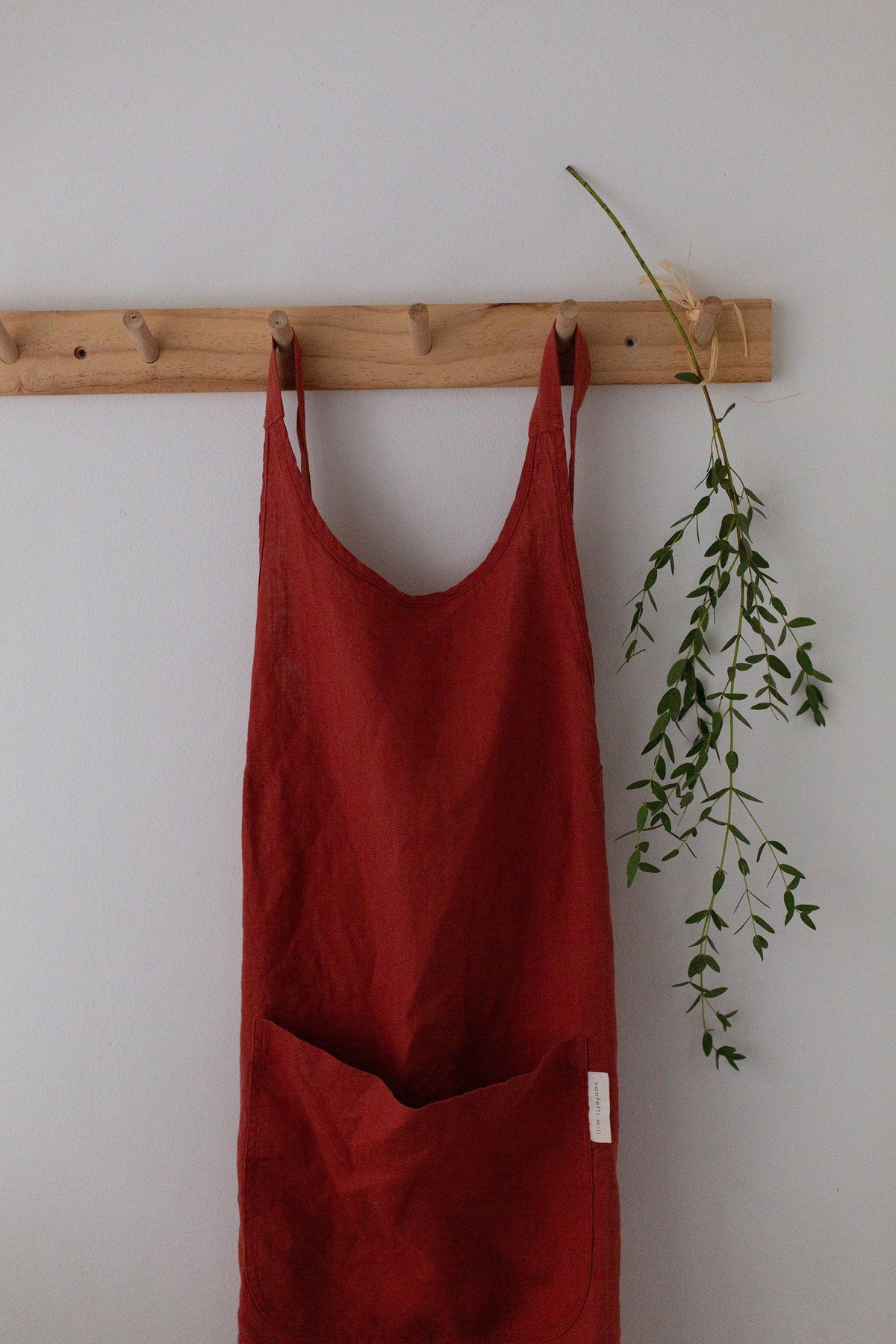 Tablier en lin - Terracotta