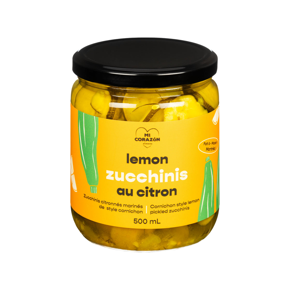 Cornichon de zucchinis citronnés