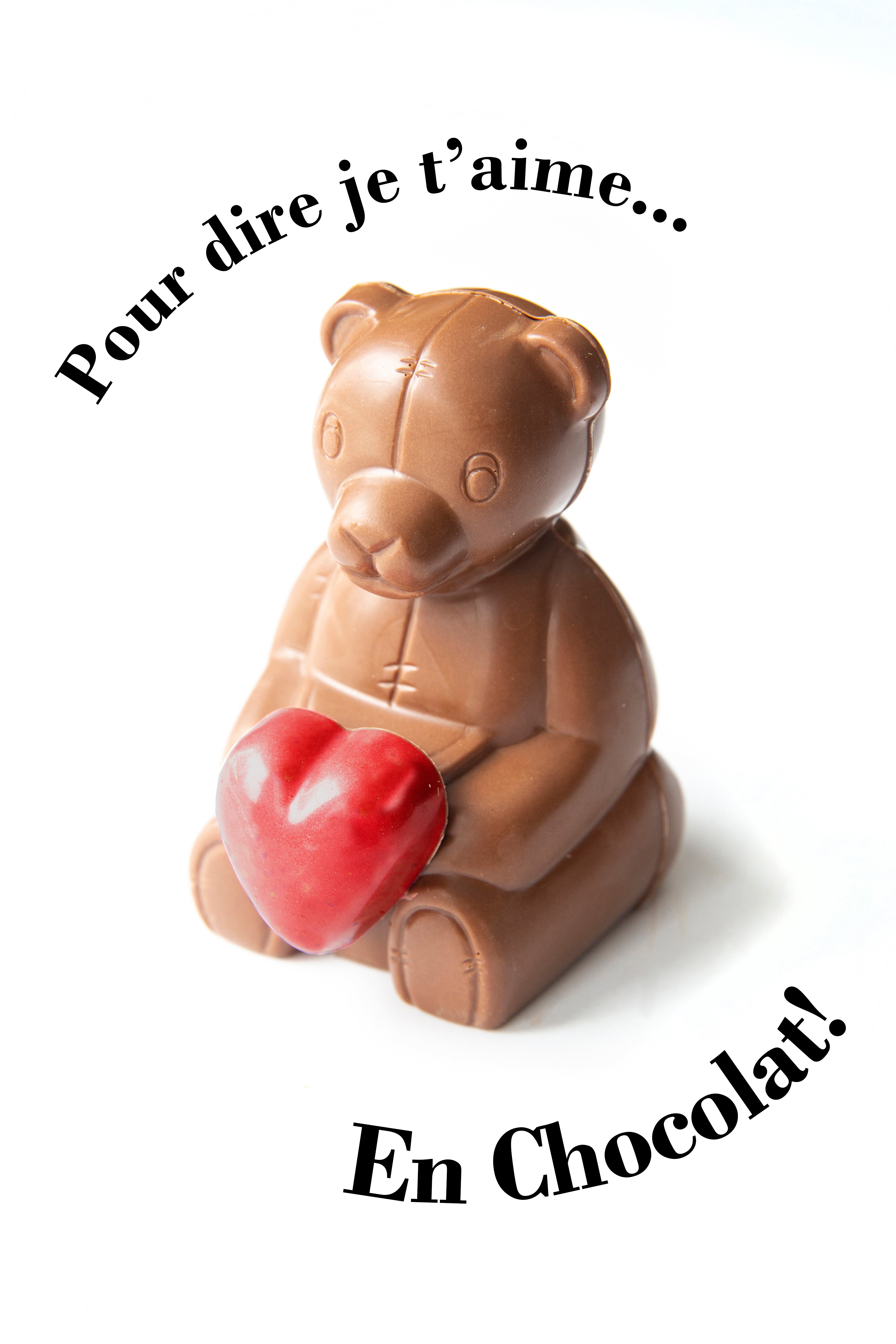 Ourson de St-Valentin - Chocolat au lait