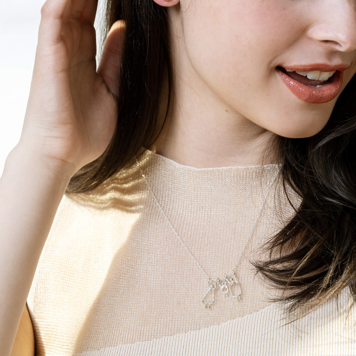 Family necklace for a mom of a boy - Personalized birth gift made in Quebec