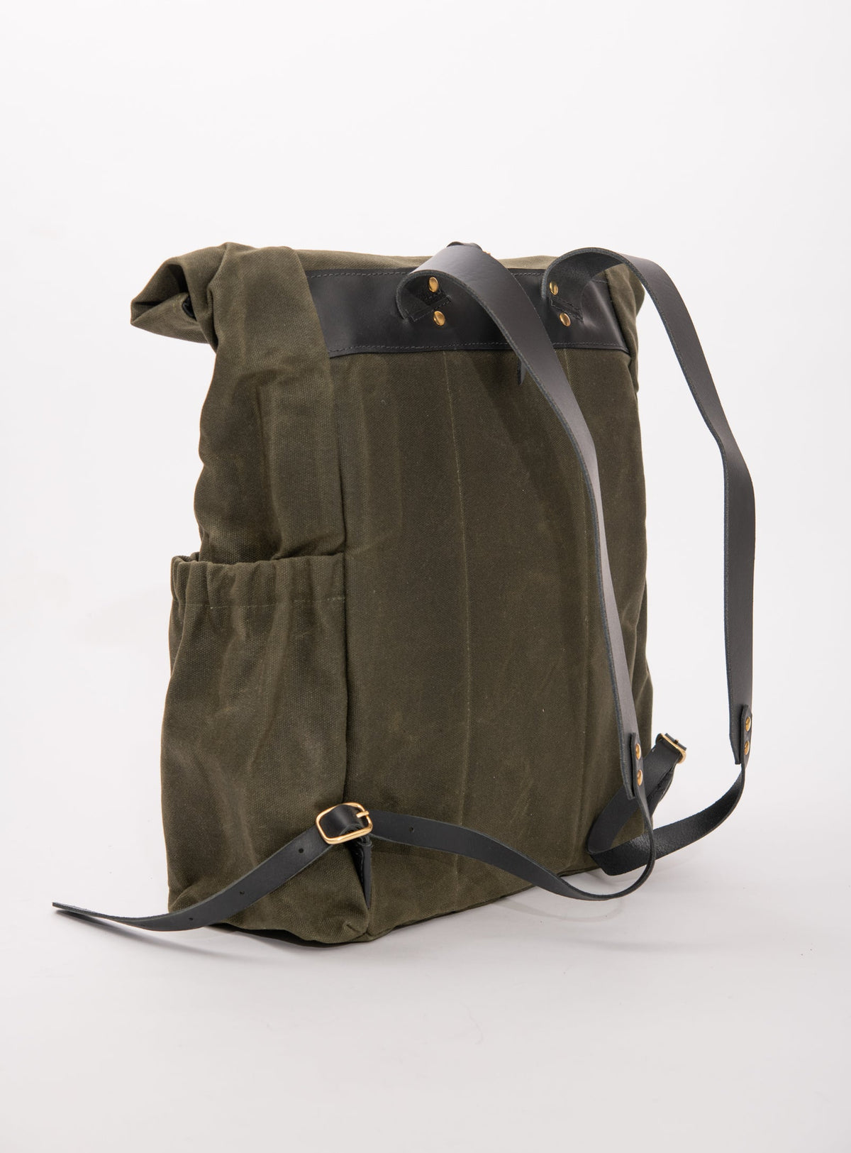 Sac à dos en cuir et coton ciré modèle DE LORIMIER